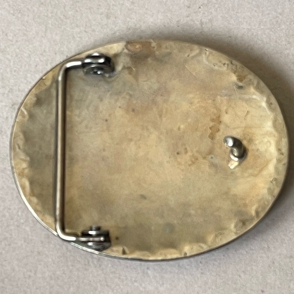 VTG Southwest Mosaic Inlay Gemstone Belt Buckle Silver Plated - Picture 3 of 11